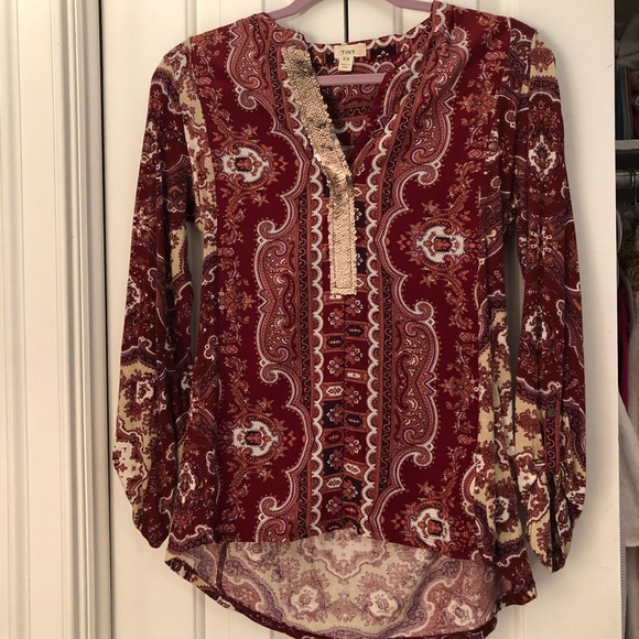 Anthropologie Sequin Paisley Top - Picture 1 of 6